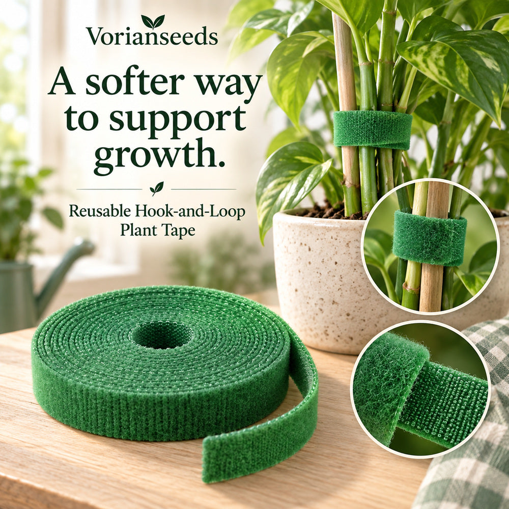 Reusable Plant Tie Tape – 1m Hook-and-Loop Garden Support Roll