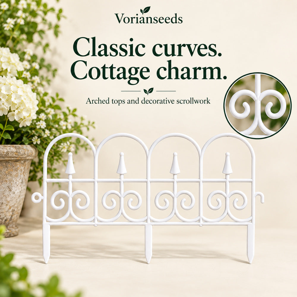 Decorative PVC Garden Border Fence for Flower Beds & Garden Paths