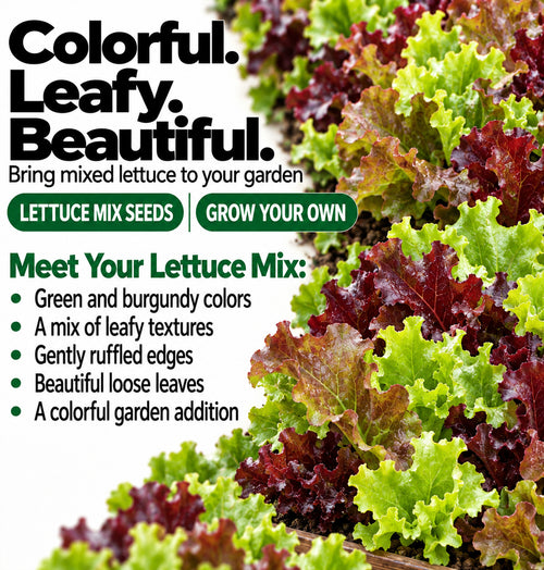 Lettuce Mix Seeds – Gourmet Salad Greens for Home Garden Planting