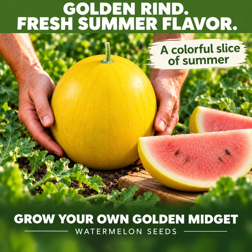 Golden Midget Watermelon Seeds – Mini Melons with Golden Rind & Pink Flesh