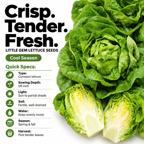 Little Gem Lettuce Seeds – Crisp, Tender Heads for Small Gardens