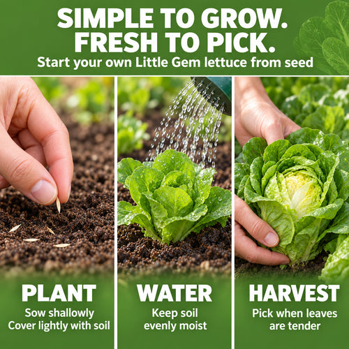 Little Gem Lettuce Seeds – Crisp, Tender Heads for Small Gardens
