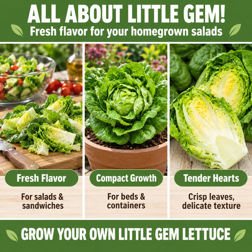 Little Gem Lettuce Seeds – Crisp, Tender Heads for Small Gardens