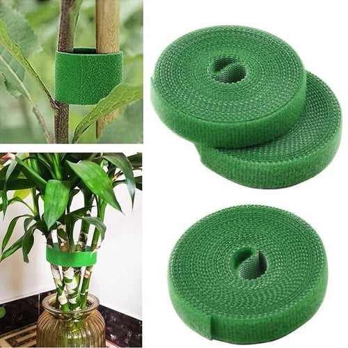 Reusable Plant Tie Tape – 1m Hook-and-Loop Garden Support Roll
