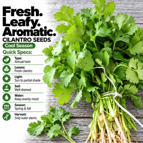 Cilantro Seeds – Fresh Herb Seeds for Home Garden & Kitchen Growing
