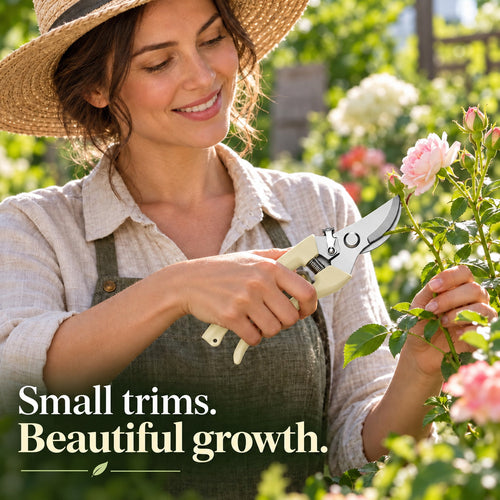 Cream Garden Shears for Flowers & Herbs – Curved or Straight Blade