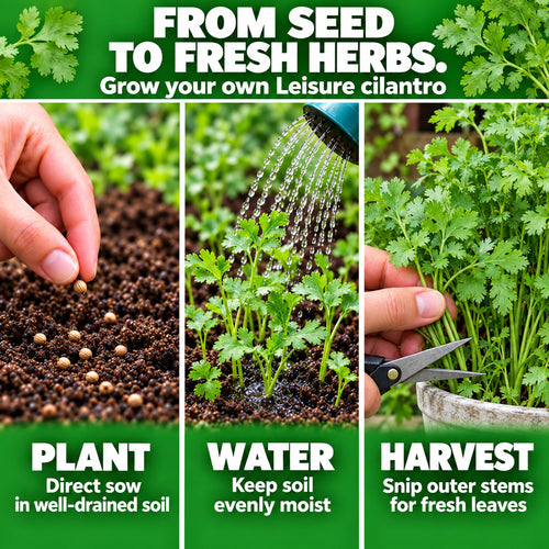 Leisure Cilantro Seeds – Fresh Herb Seeds for Home Garden & Pots
