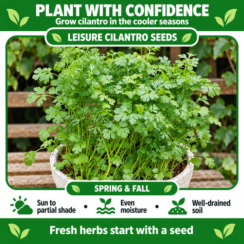 Leisure Cilantro Seeds – Fresh Herb Seeds for Home Garden & Pots